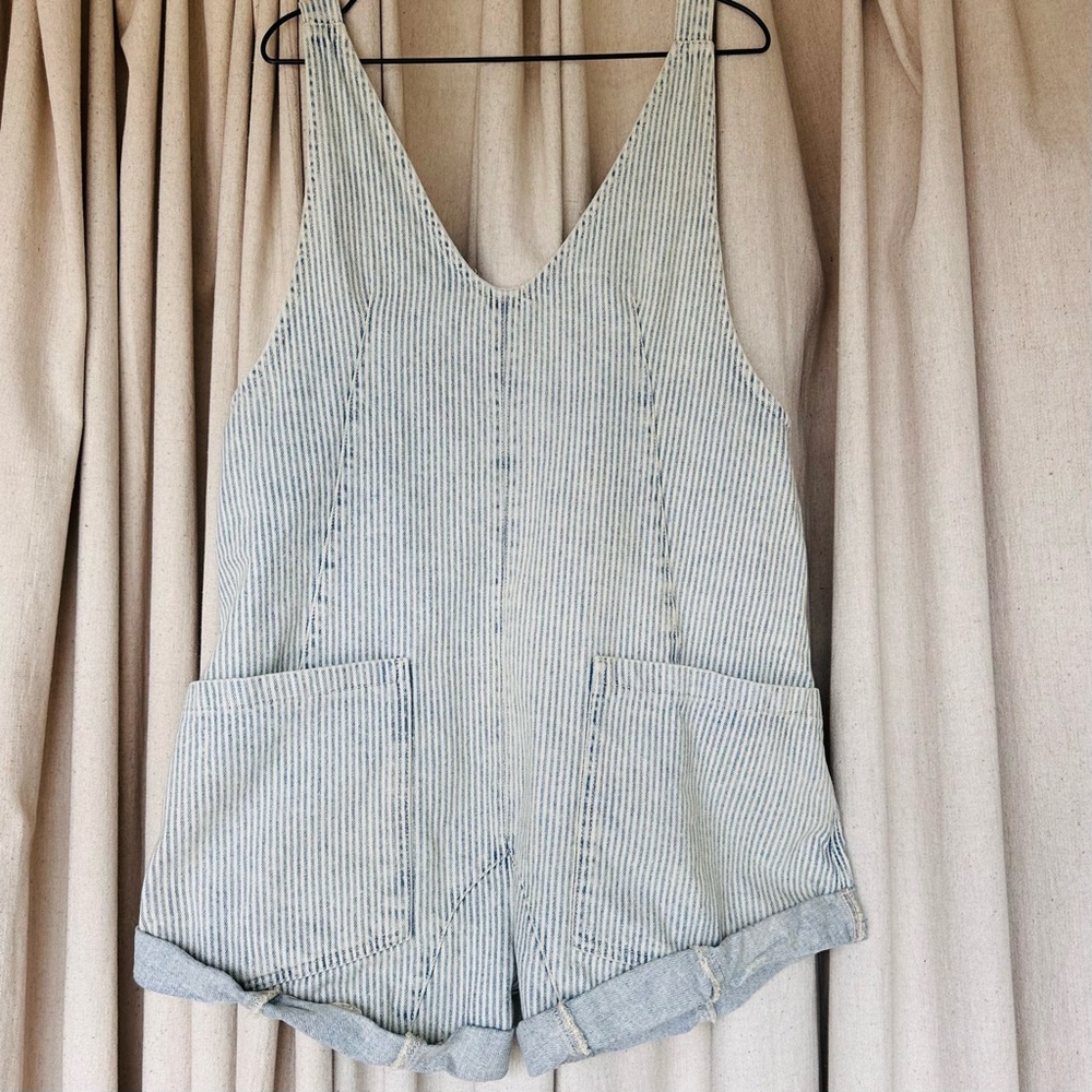 SOLD We The Free Light Blue Denim Romper